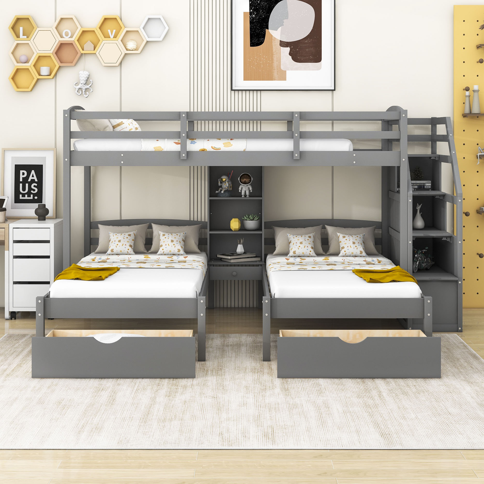 Bunk bed of 3 best sale